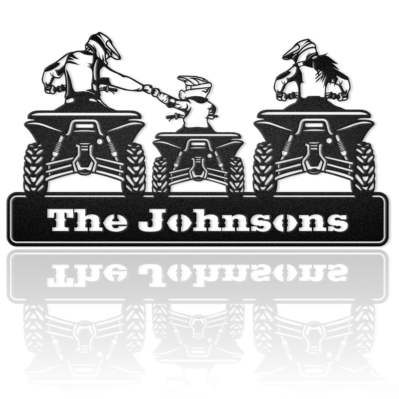 Personalized Mom And Dad Family Motorcycle Metal Wall Art