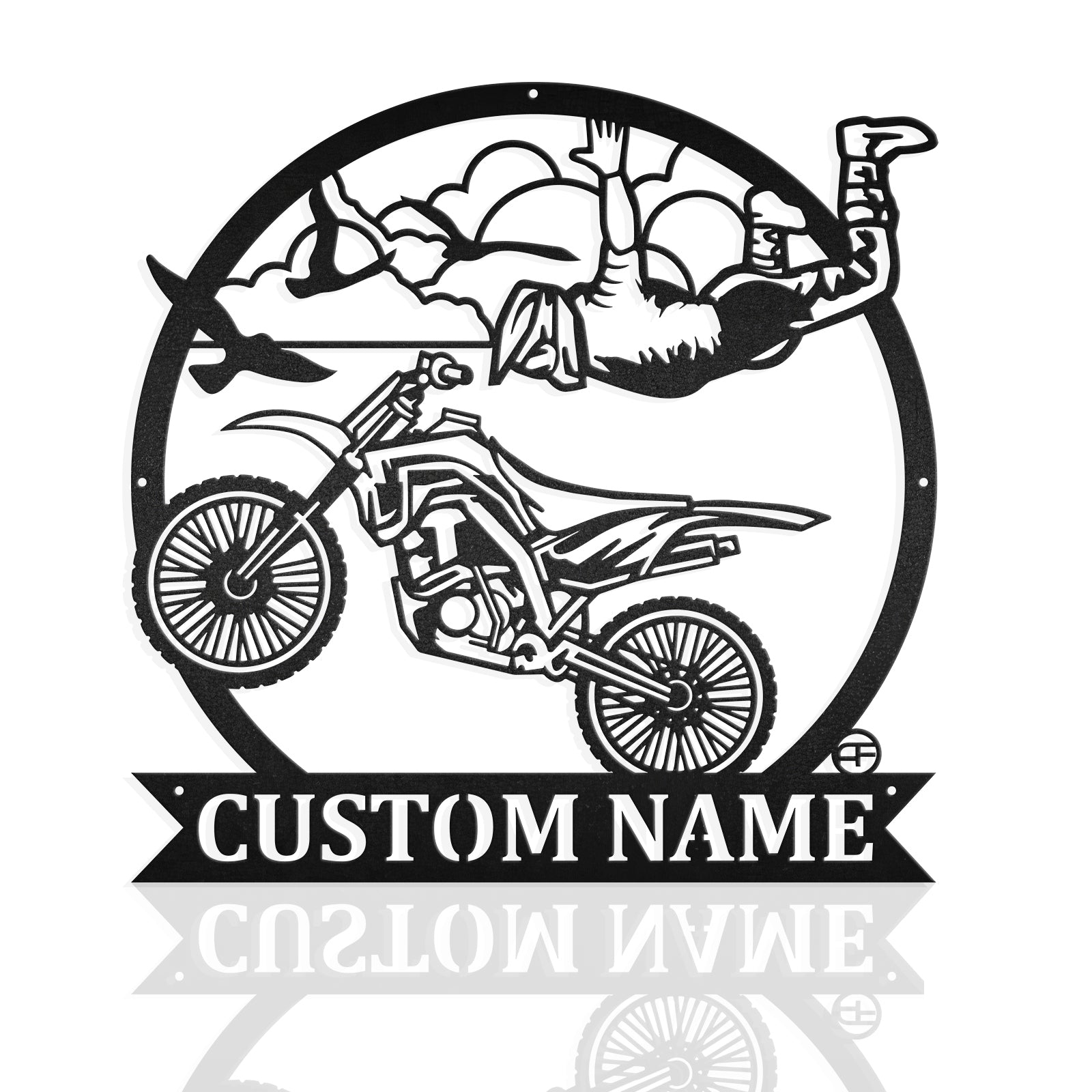 Motocross Freestyle Superman No Hand Metal Wall Art
