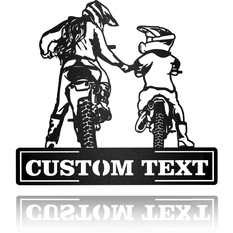 Motocross Mother And Son Father'S Day Motorcycle Metal Wall Art
