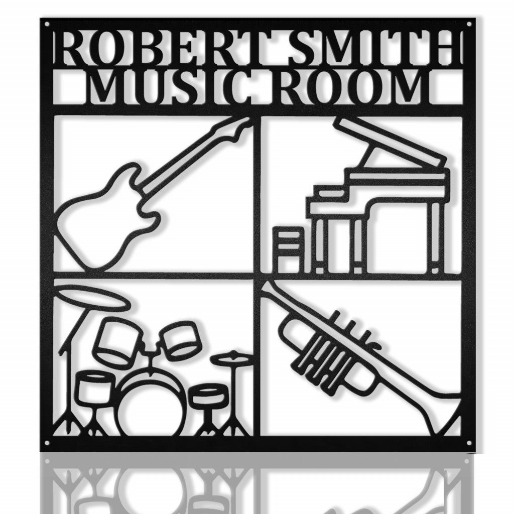 Music Room Personalized Metal Wall Art