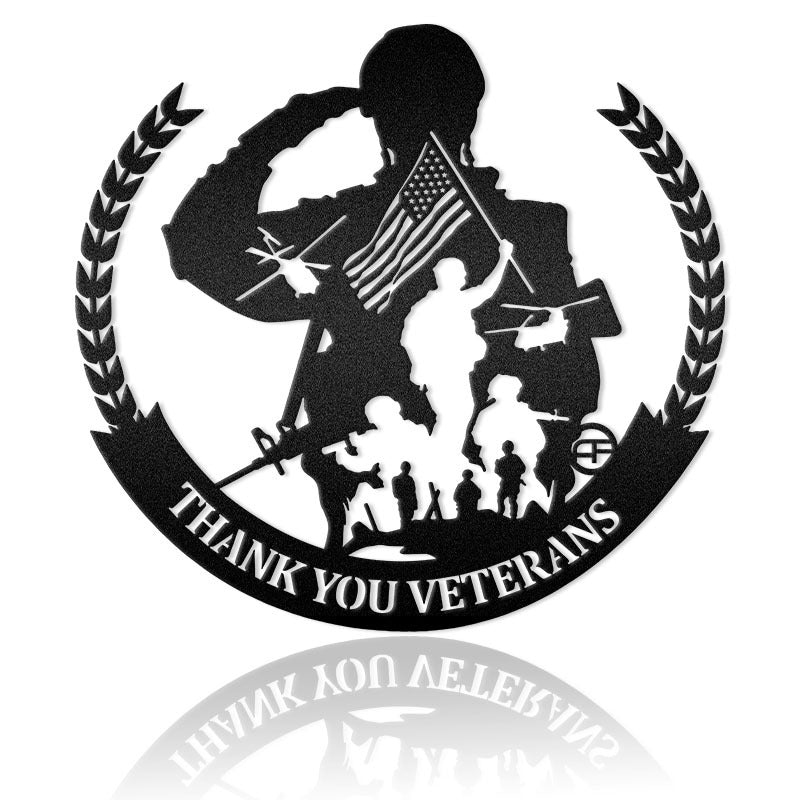 Veteran Salute Soldier Customize Metal Art Sign