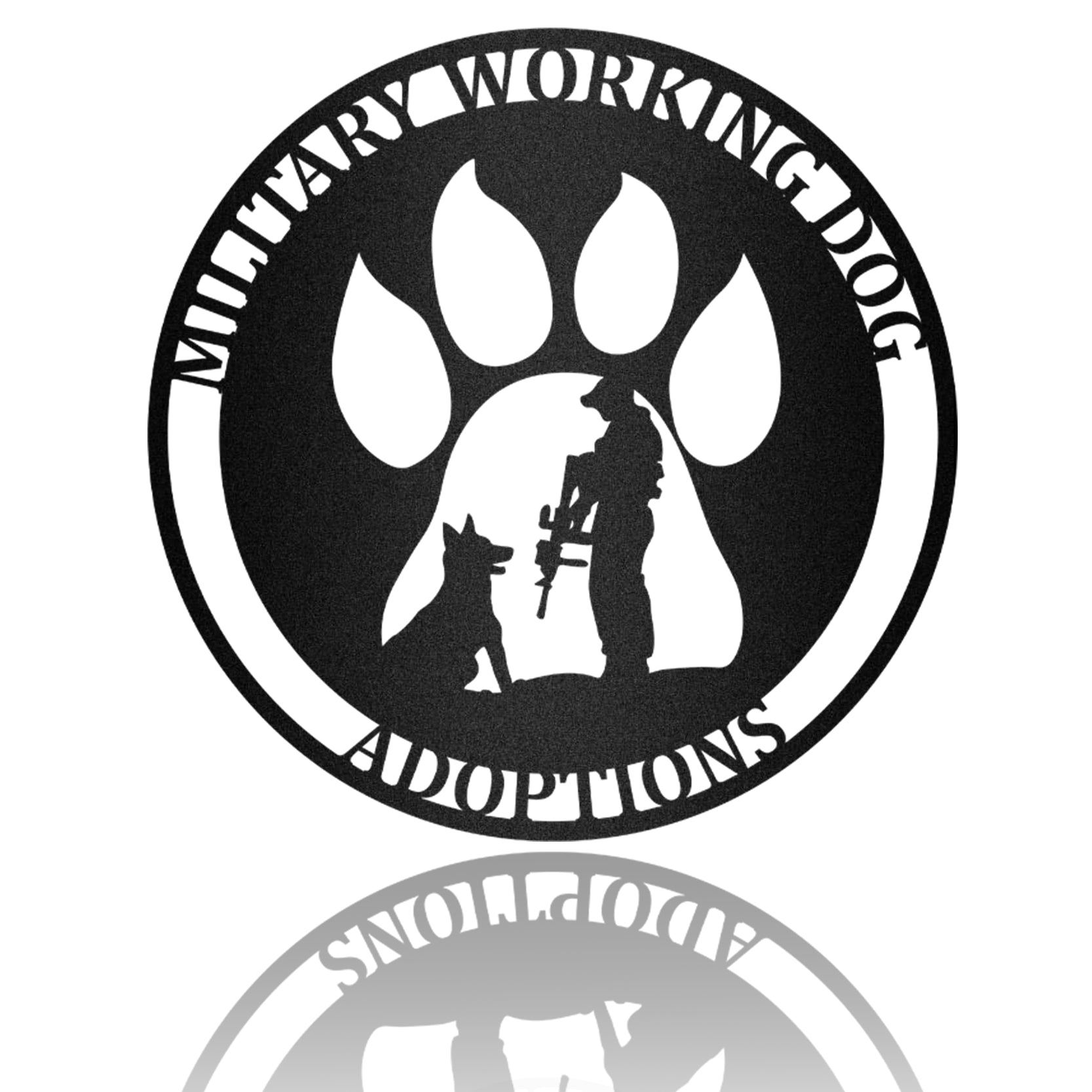 Veteran Soldier With Service Dog Metal Art Sign