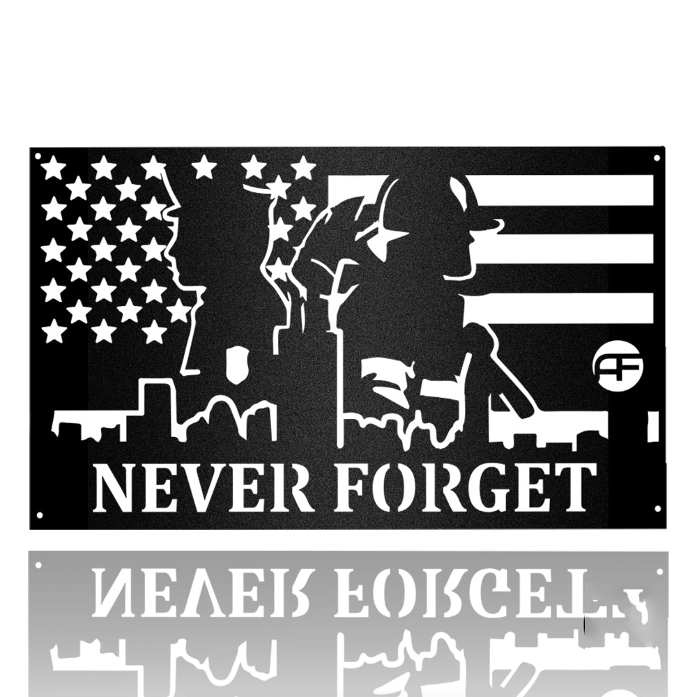 Firefighter And Police Officer Metal Art Sign