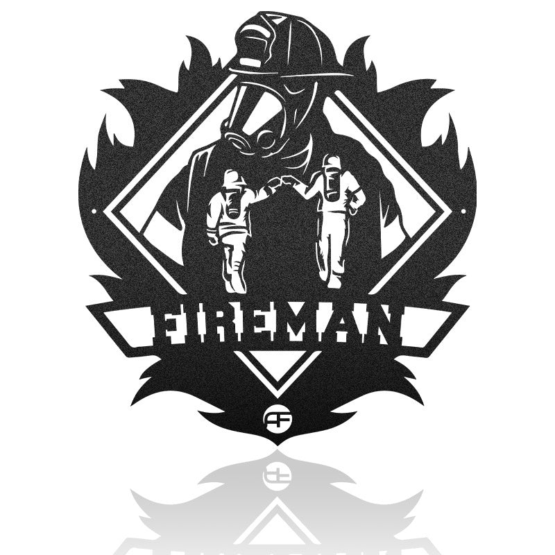 Firefighters Metal Art Sign