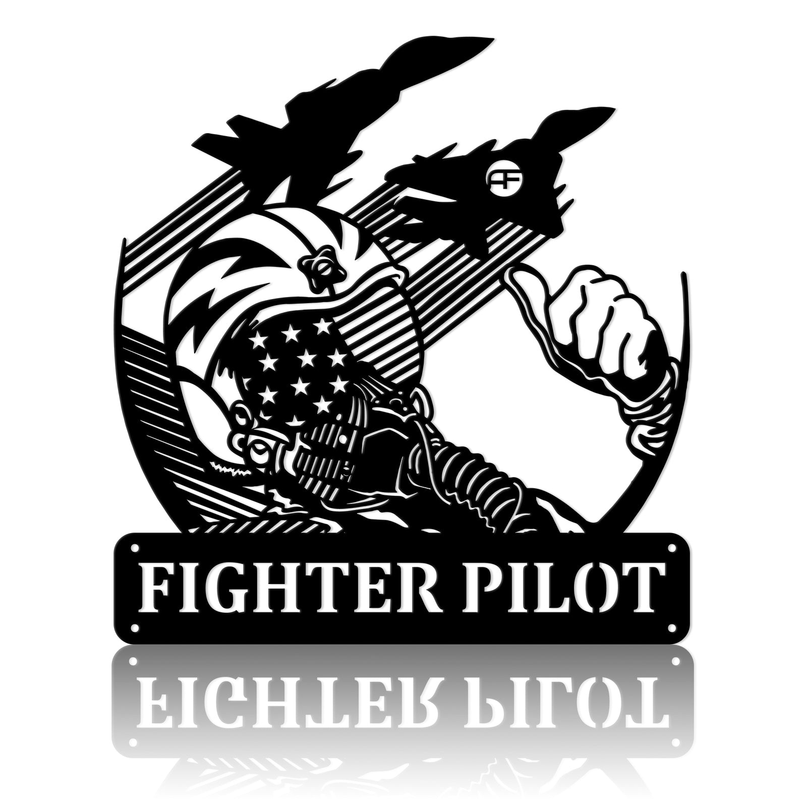 Fighter Pilot Air Force Veteran Metal Art Sign