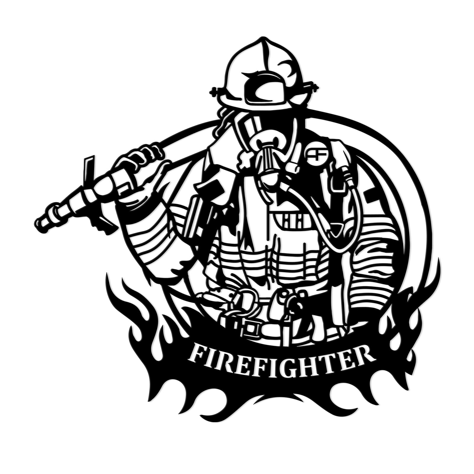 On Duty Firefighter Metal Art Sign
