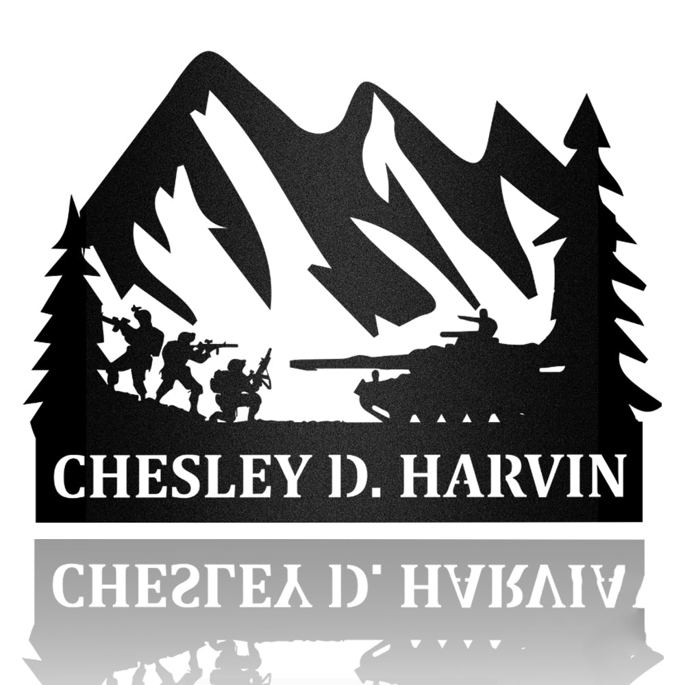 Veteran Battlefield With Tank Metal Art Sign