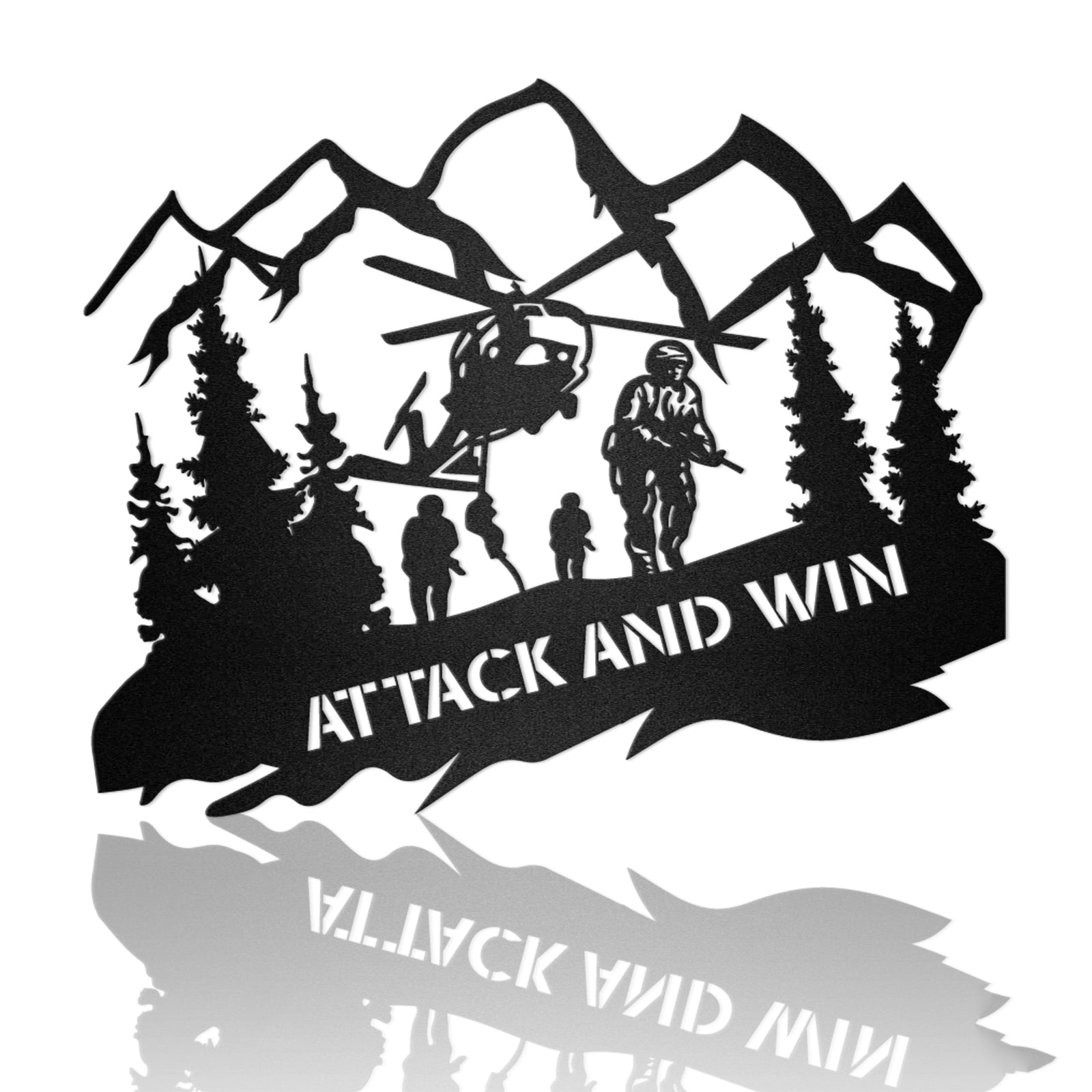 Veteran Soldier Attack With Helicopter Metal Art Sign