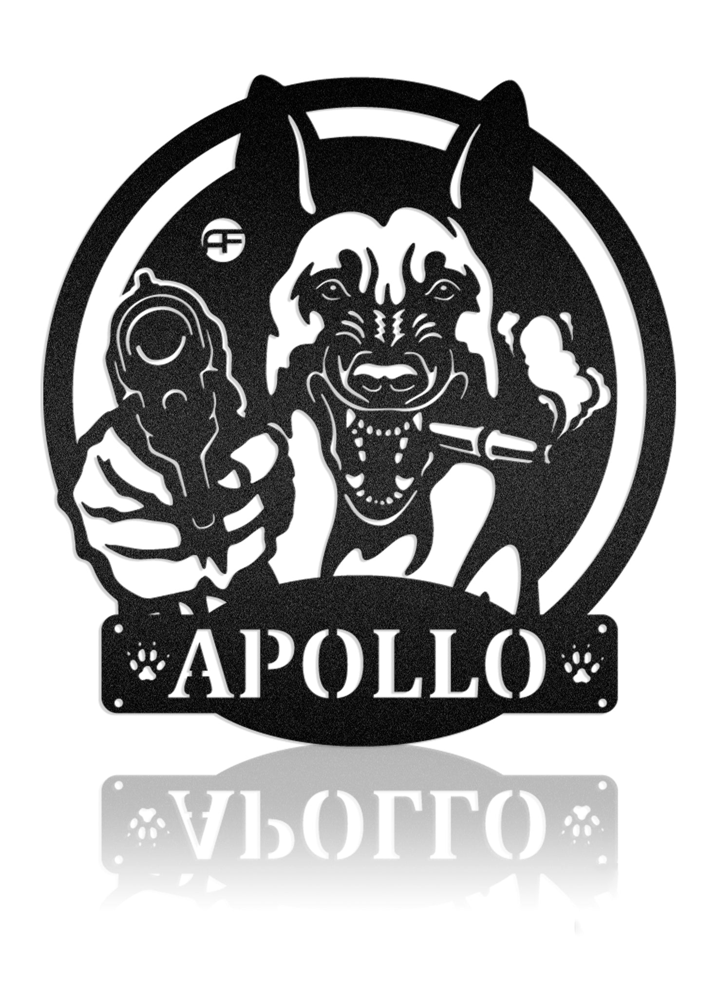 Belgian Malinois Military Dog Gun Metal Art Sign