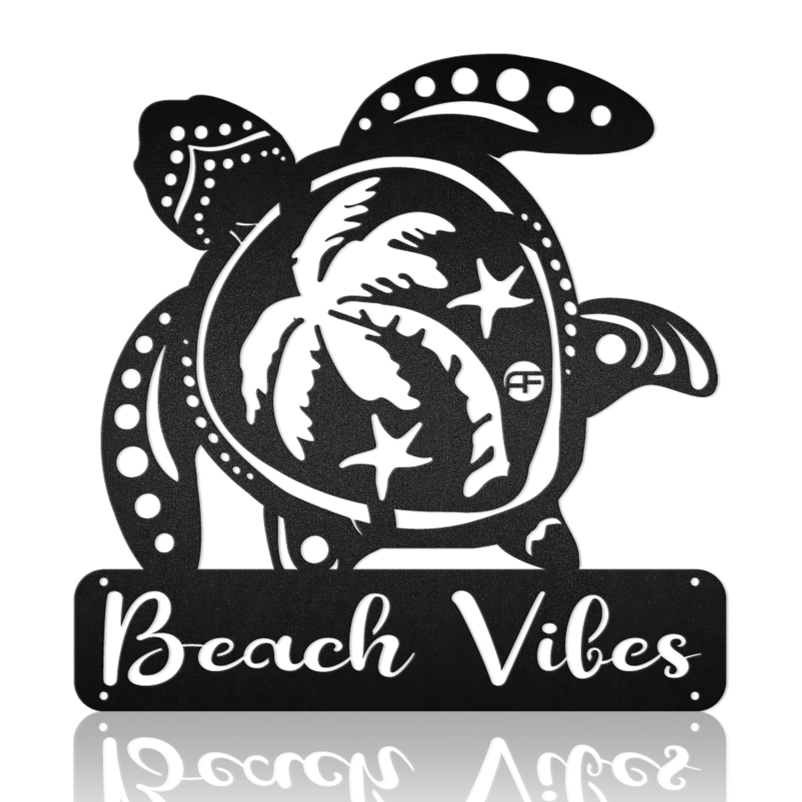 Sea Turtle Beach Vibe Nautical Vibe Metal Art Sign