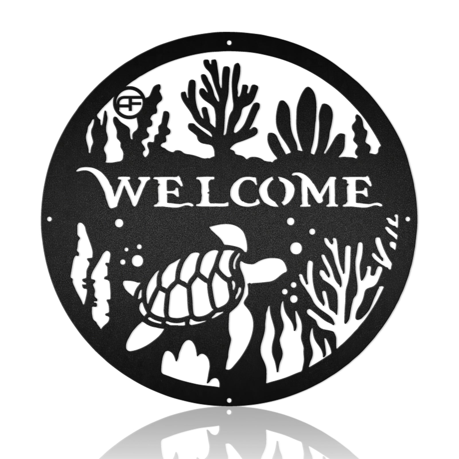 Turtle Marine Life Nautical Style Metal Art Sign