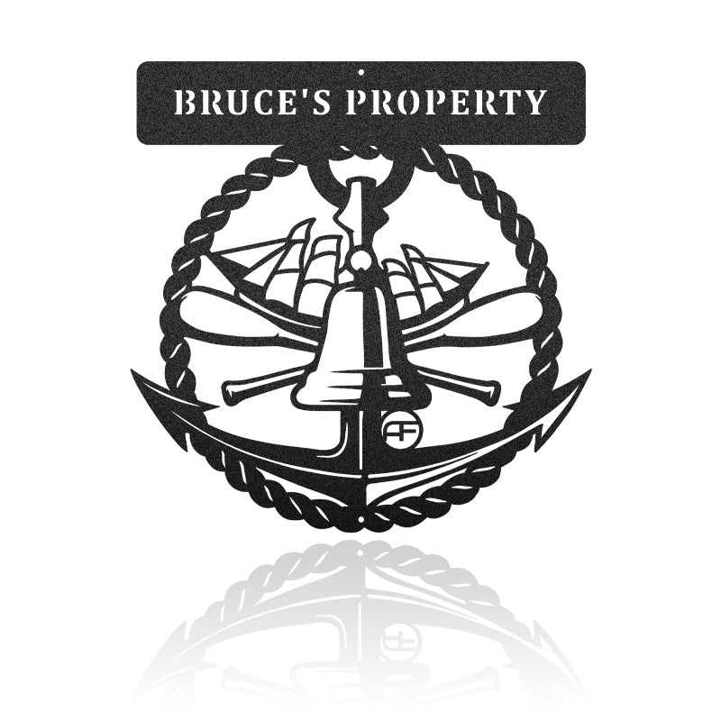 Ship Anchor Padles Nautical Metal Art Sign