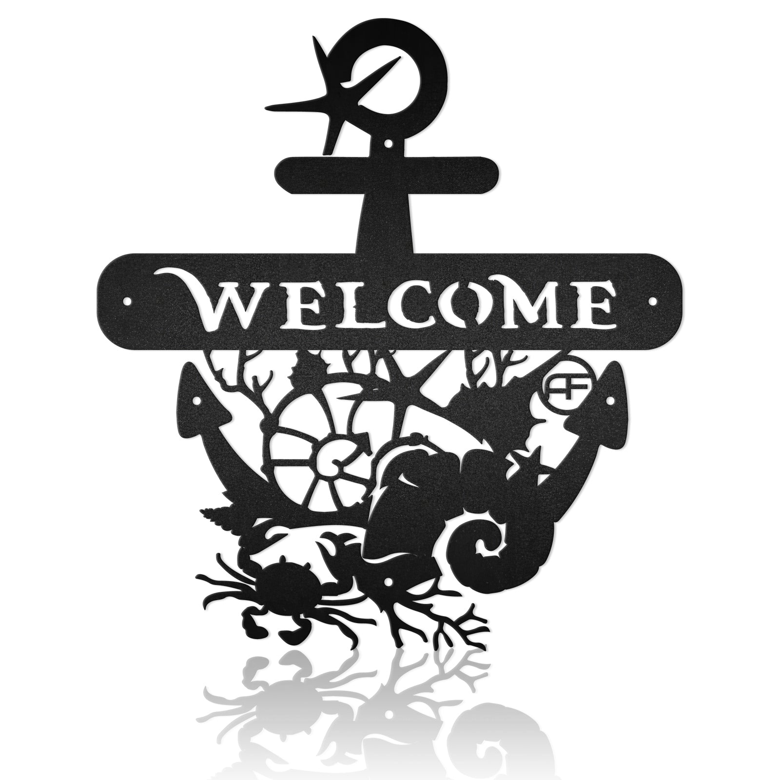 Anchor Marine Life Nautical Metal Art Sign