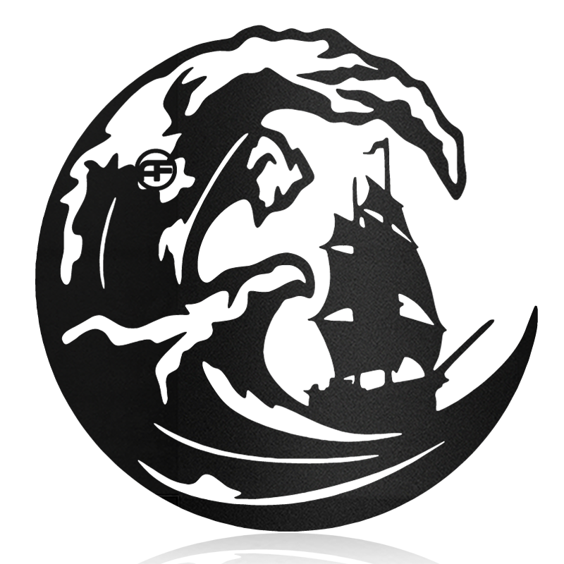 Ship Survives Big Waves Nautical Metal Art Sign