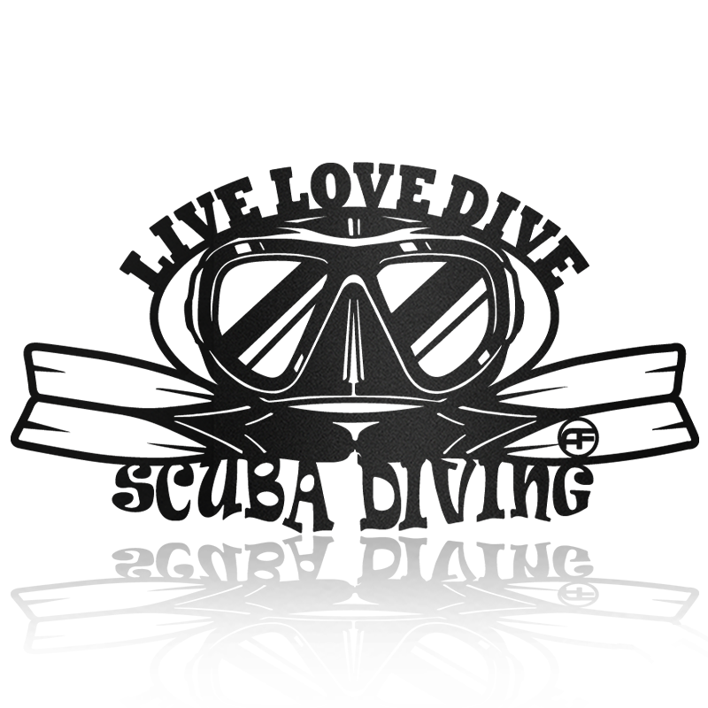 Live Love Dive Mask Nautical Metal Art Sign