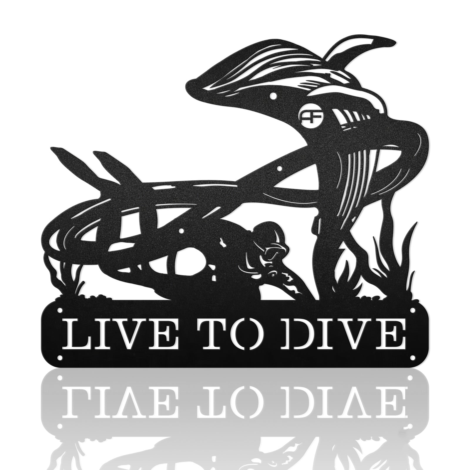 Diving With Whale Nautical Metal Art Sign