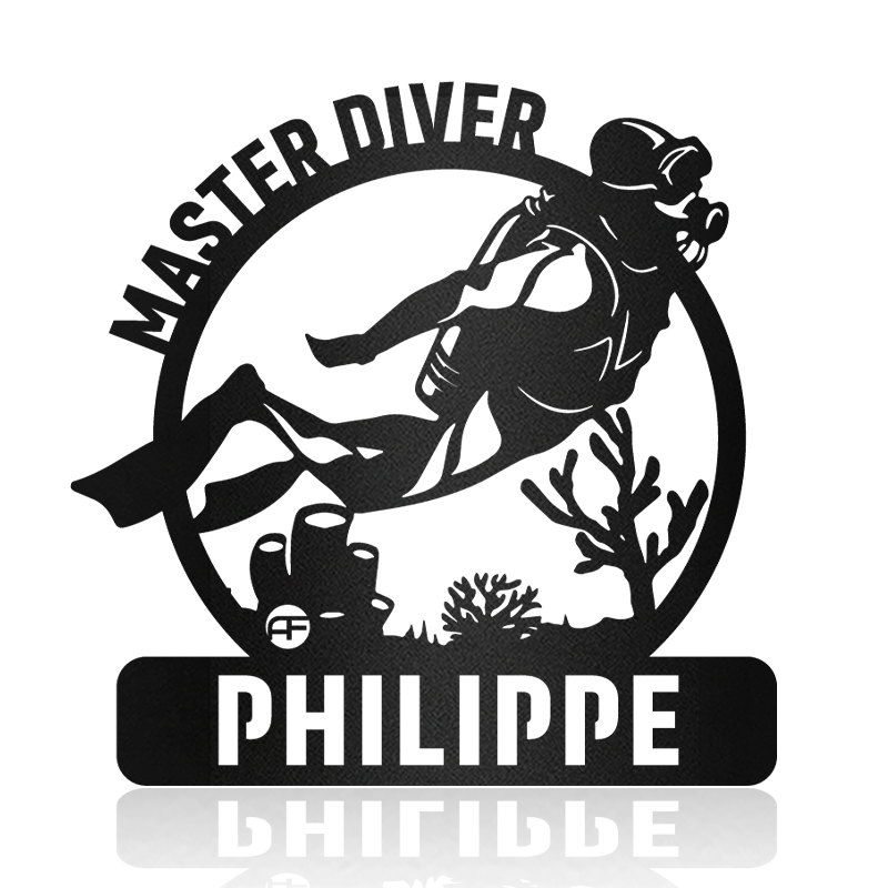 Diving Alone Metal Art Sign