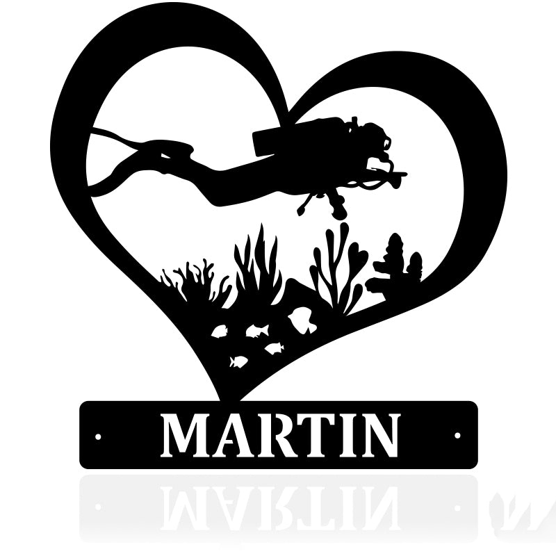 Love Diving Nautical Metal Art Sign