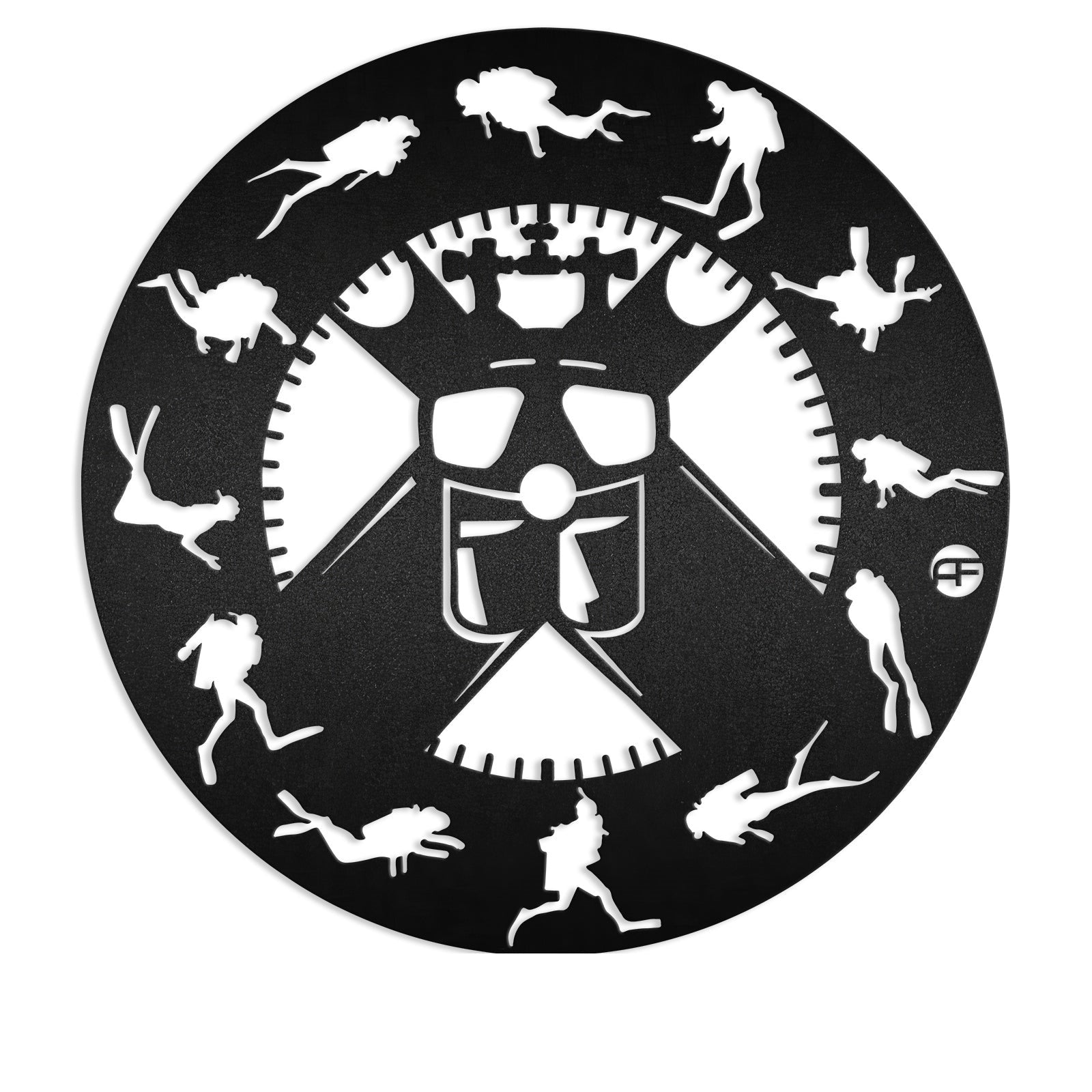 Dive 24/7 Nautical Wall Clock Metal Wall Art