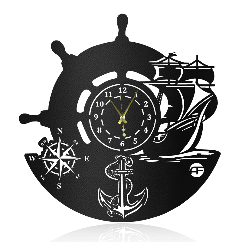 Nautical Theme Anchor Boat Compass Wheel Metal Wall Art