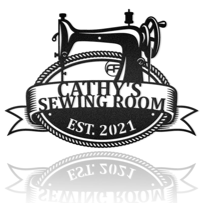 Sewing Room Sign Metal Wall Art