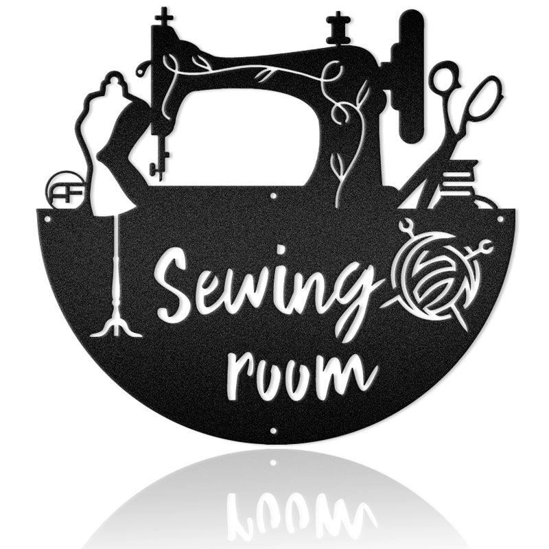 Sewing Room Mannequin Metal Art Sign