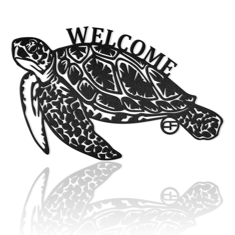 Turtle Art Sea Turtle Ocean Animal Aquatic Metal Art Sign