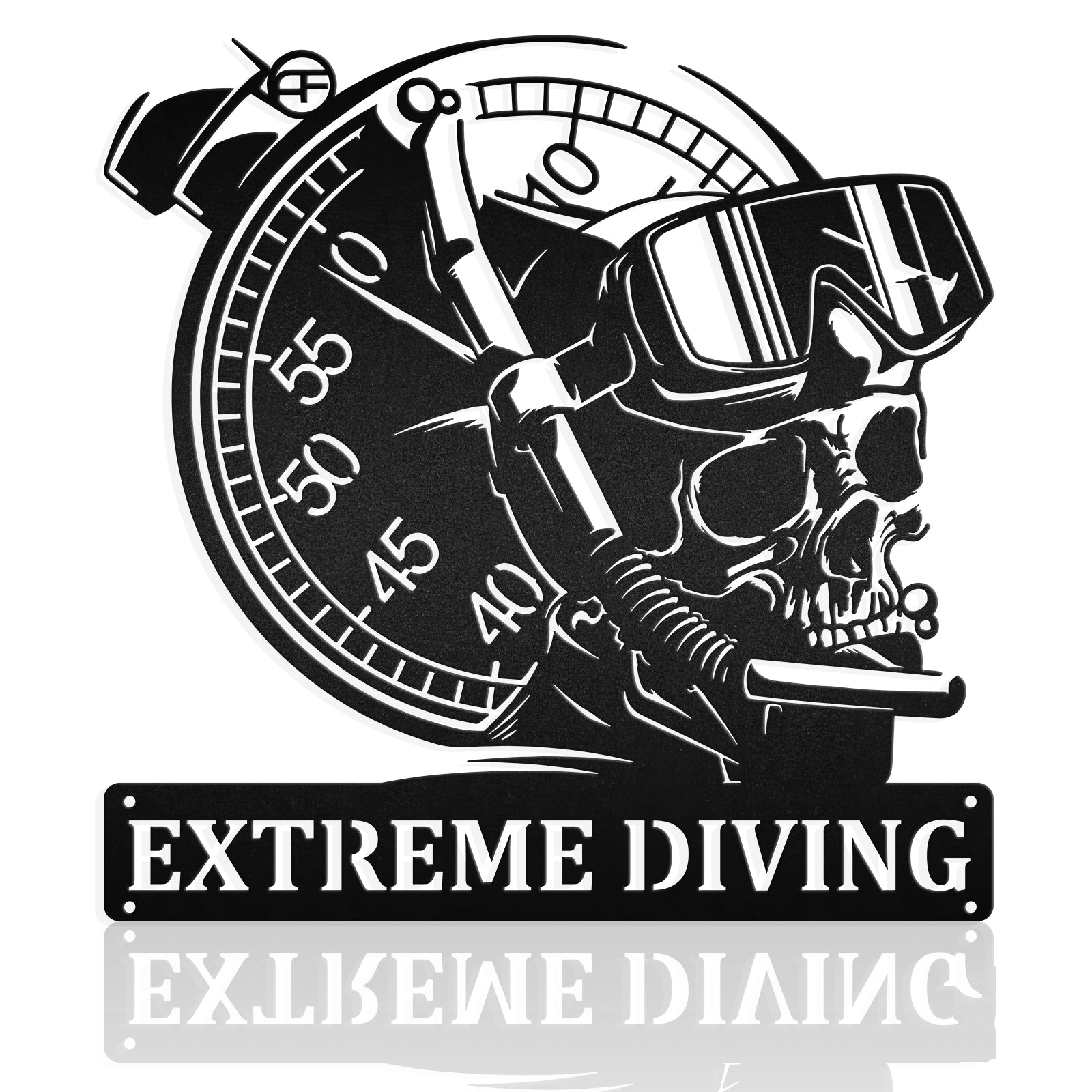 Diver Skull Extreme Sports Compass Scuba Nautical Metal Art Sign