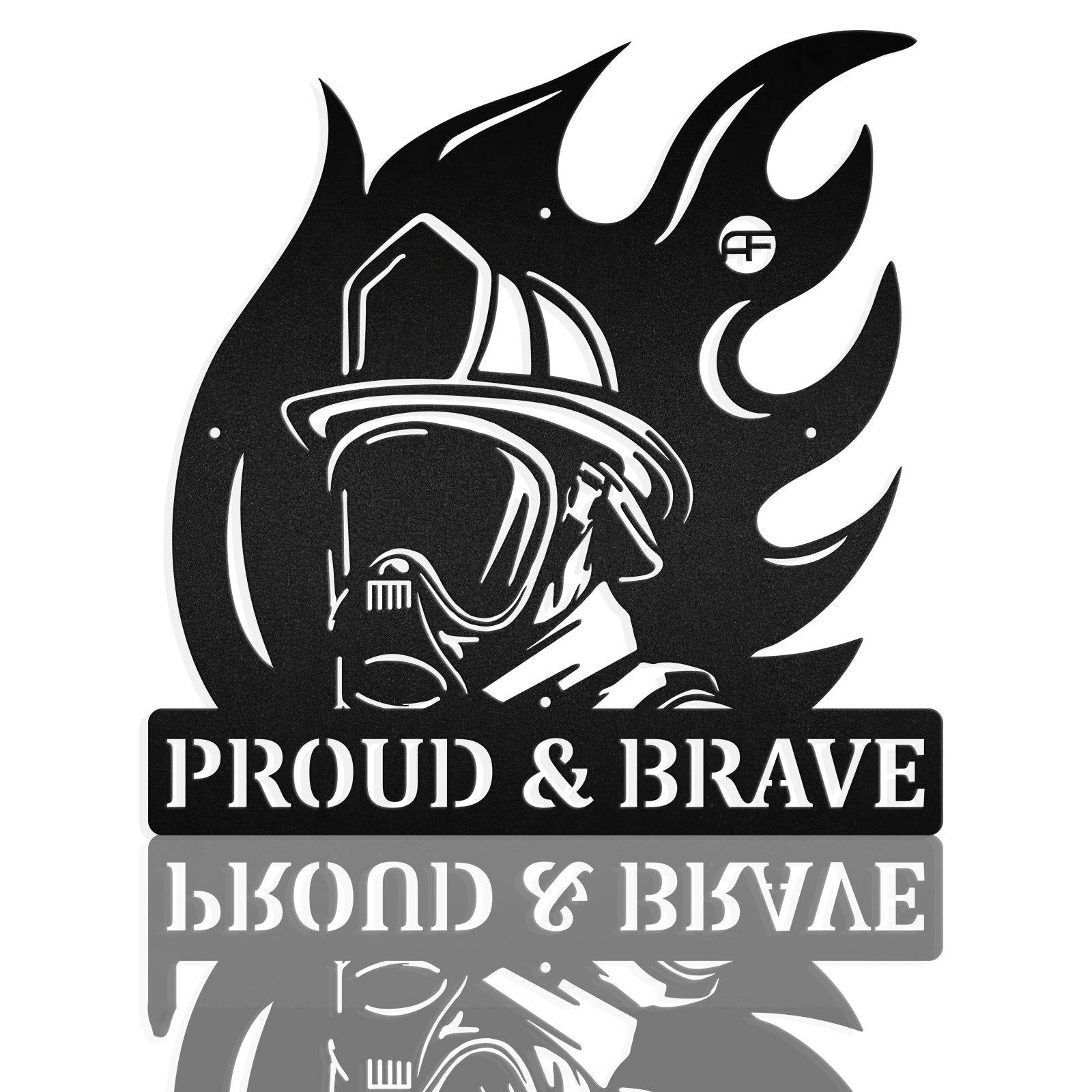 Fireman Mask Firefighter 911 Memorial Metal Art Sign