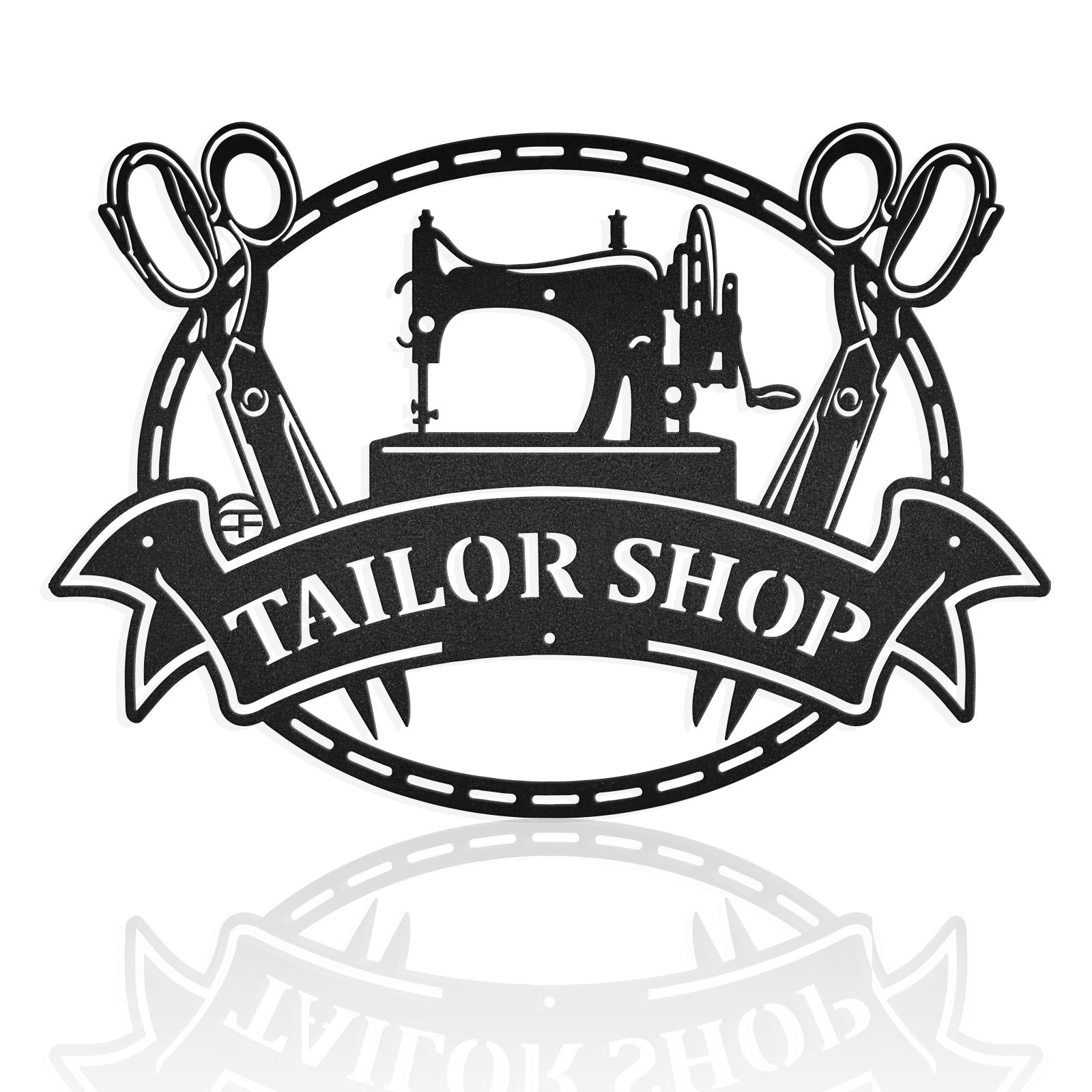 Tailor Shop Sign Sewing & Knitting Scissors Metal Art Sign
