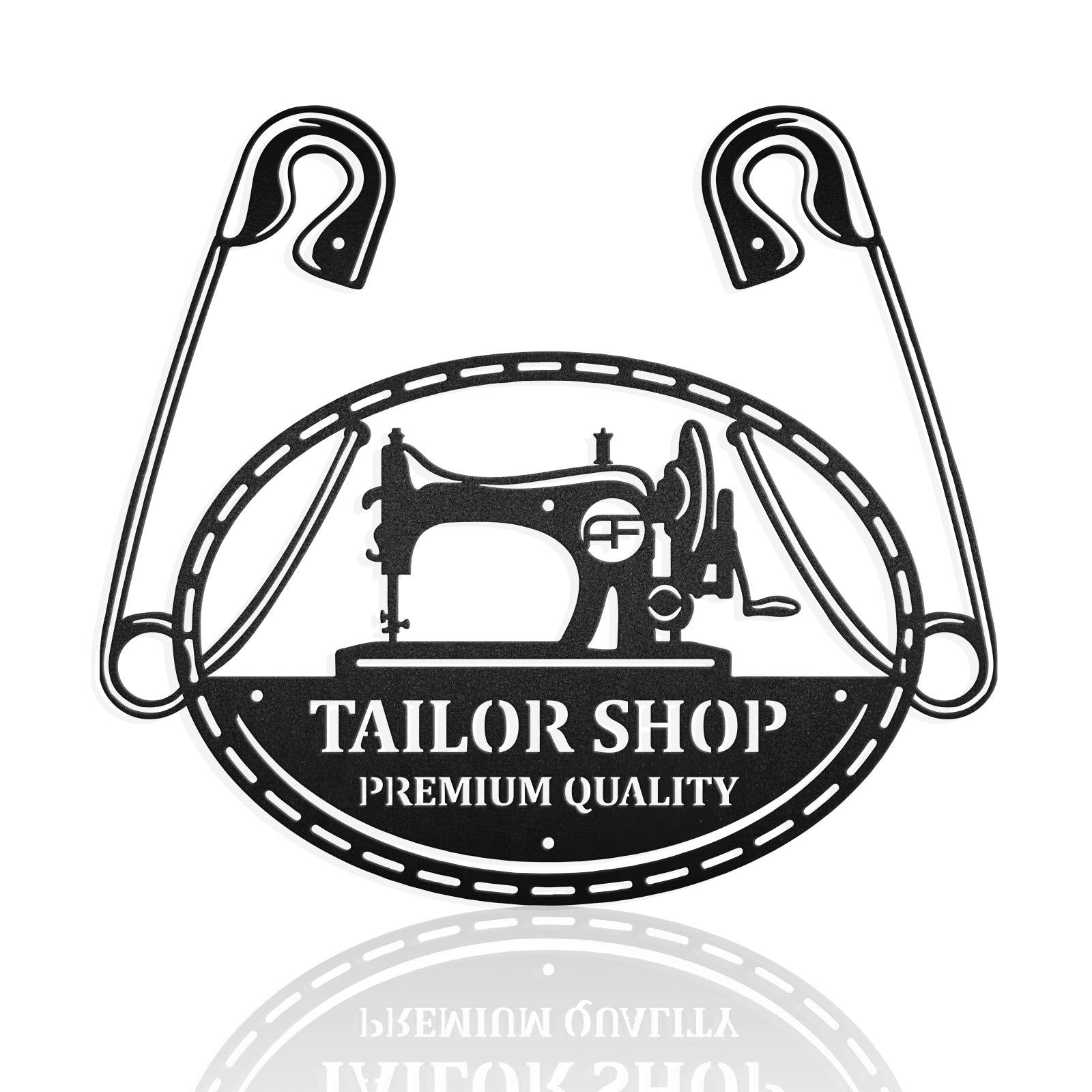 Sewing Workshop Sewing Machine Decor Safety-Pin Metal Wall Art