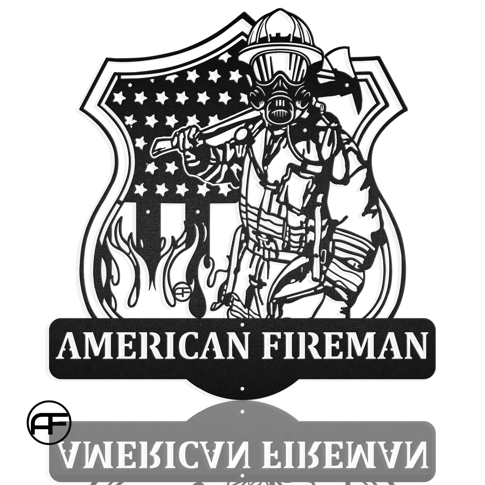 Firefighter Us Flag American Heroes Patriot 911 Memorial Metal Art Sign