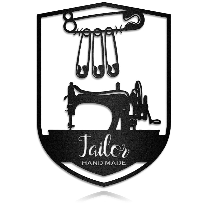 Safety-Pin Sewing Machine Custom Metal Wall Art