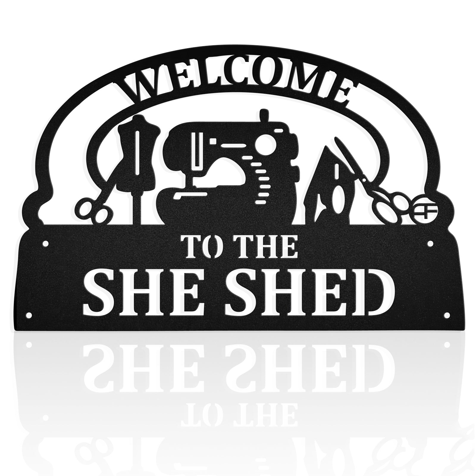 Welcome To The She Shed Sewing & Knitting Metal Wall Art
