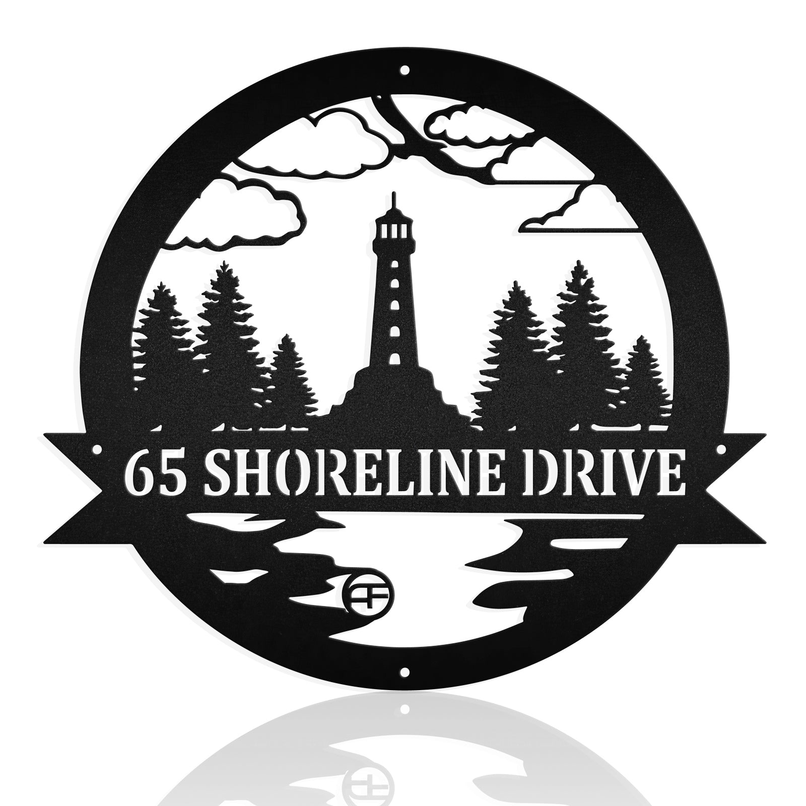 Lighthouse Scene Decor House Nautical Theme Custom Metal Wall Art