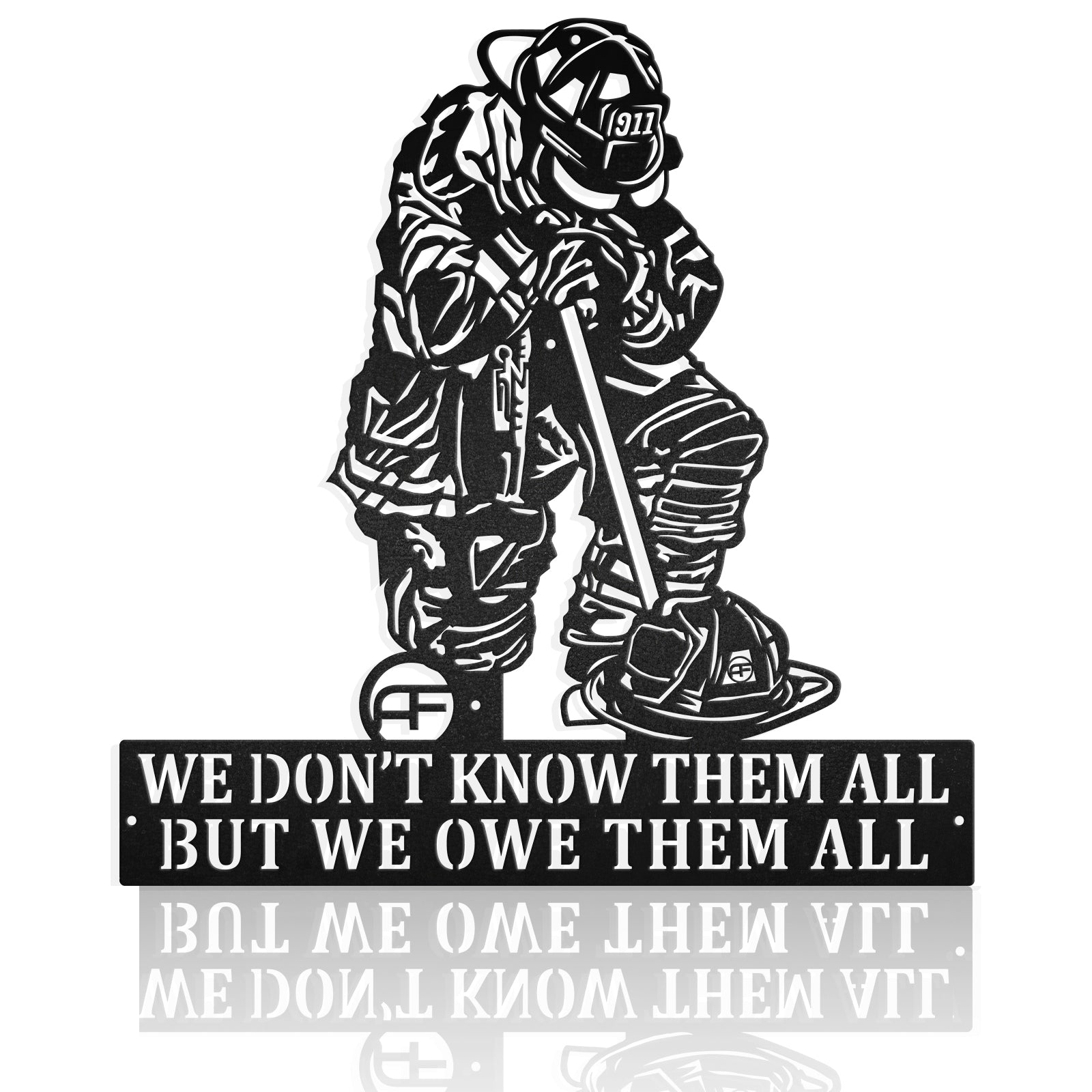 Honor Firefighter 9/11 Memorial Metal Art Sign