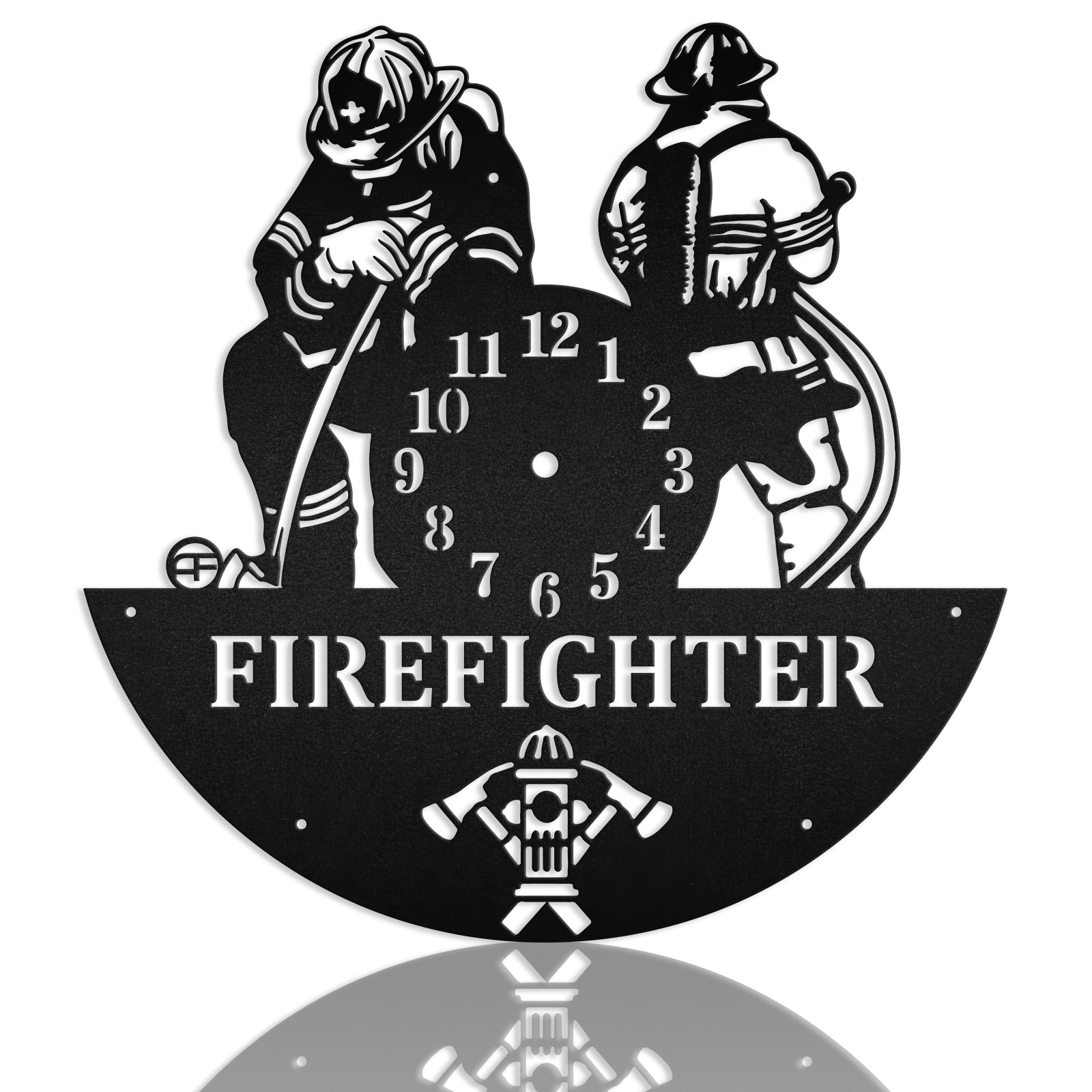 Kneeling Firefighter Us Patriotic 9/11 Memorial Metal Wall Clock