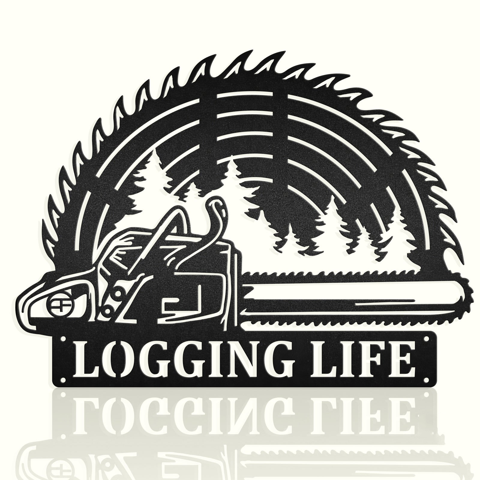 Logging Chainsaw Lumberjack Woodworking Metal Art Sign