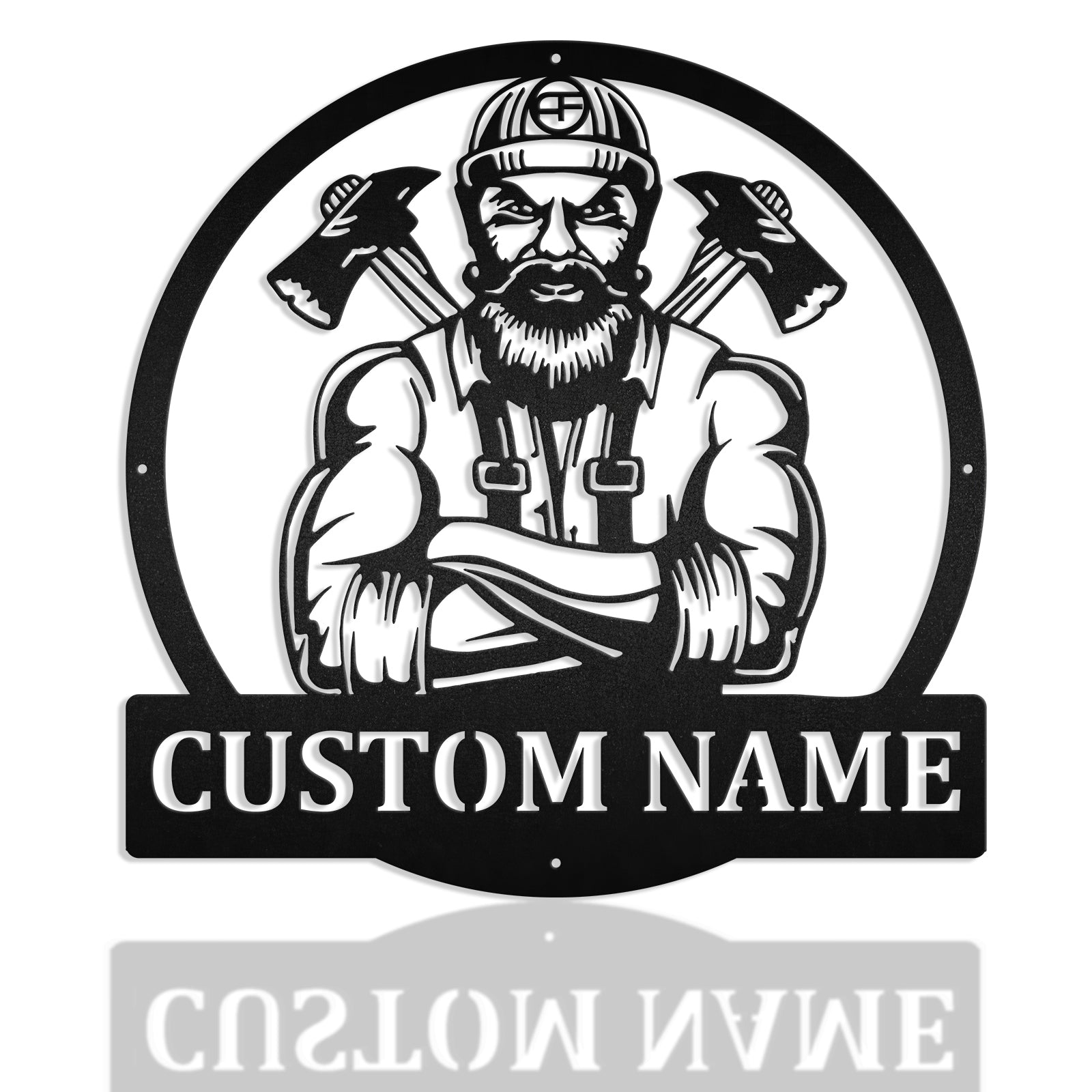 Lumberjack Woodwork Metal Art Sign