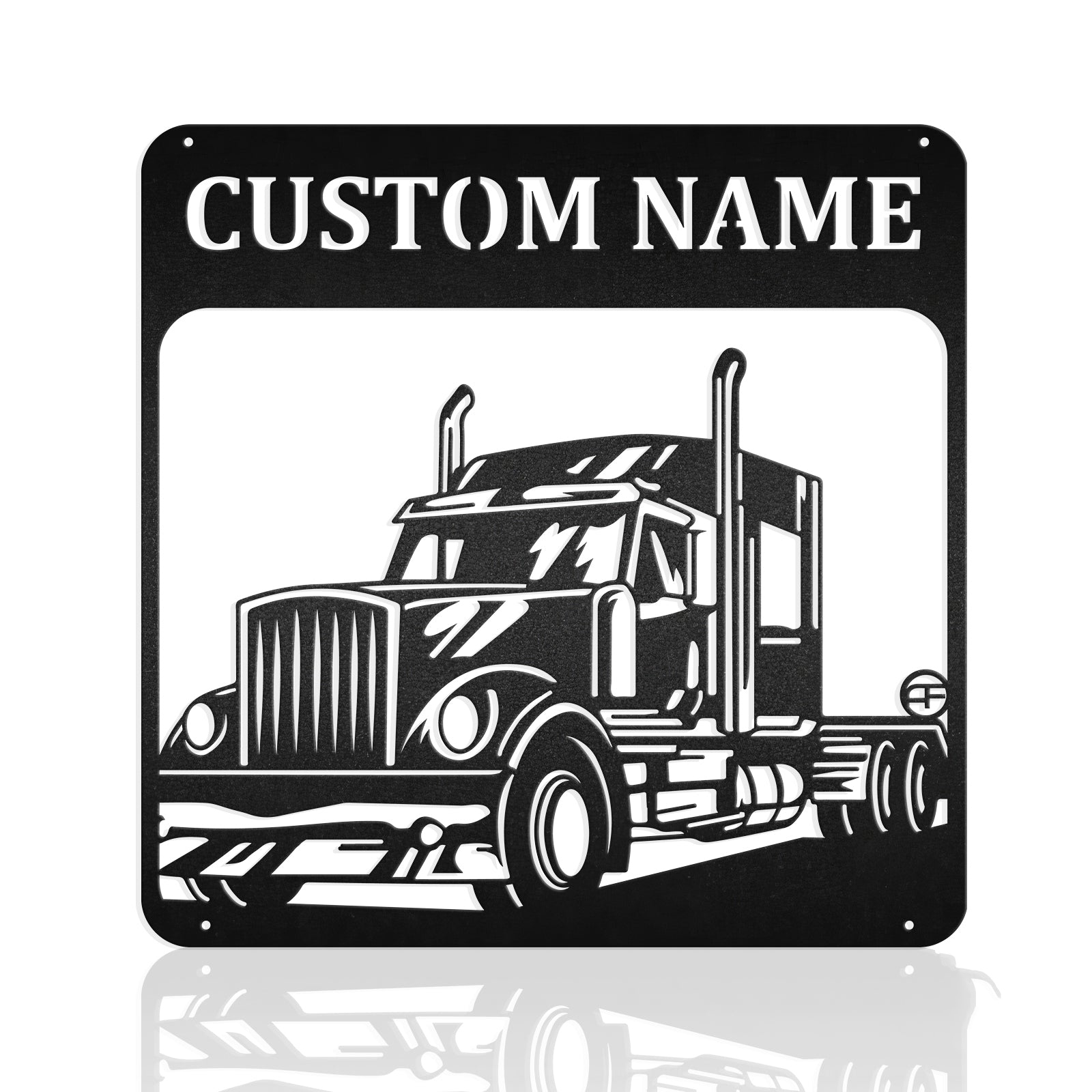 Semi-Trailer Truck 18 Wheeler Decor Metal Wall Art
