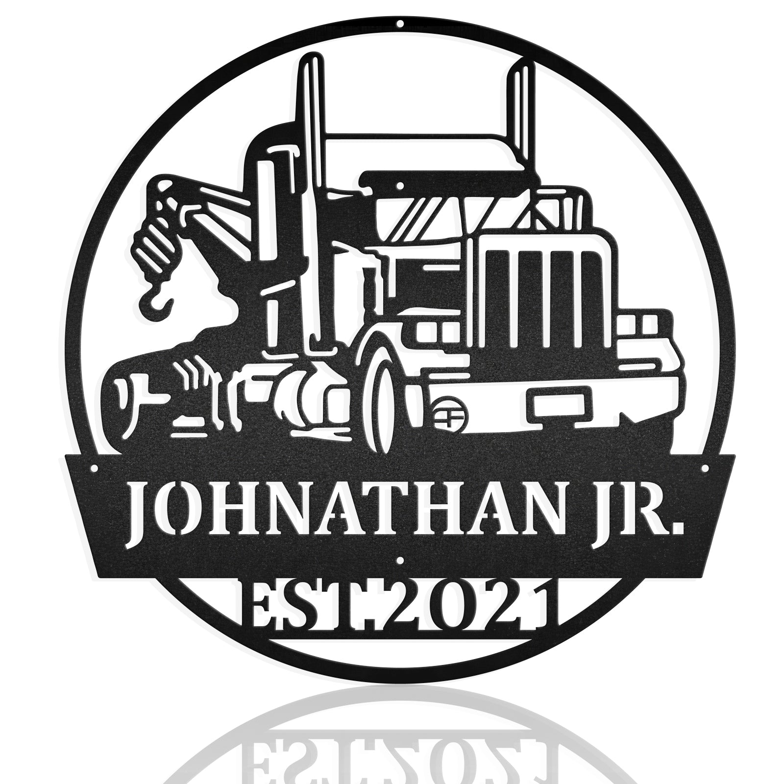 Towing Truck Big Rig Semi-Trailer Truck Metal Wall Art