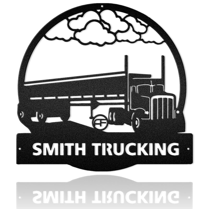 Personalize Big Rig Semi-Trailer Truck Metal Wall Art