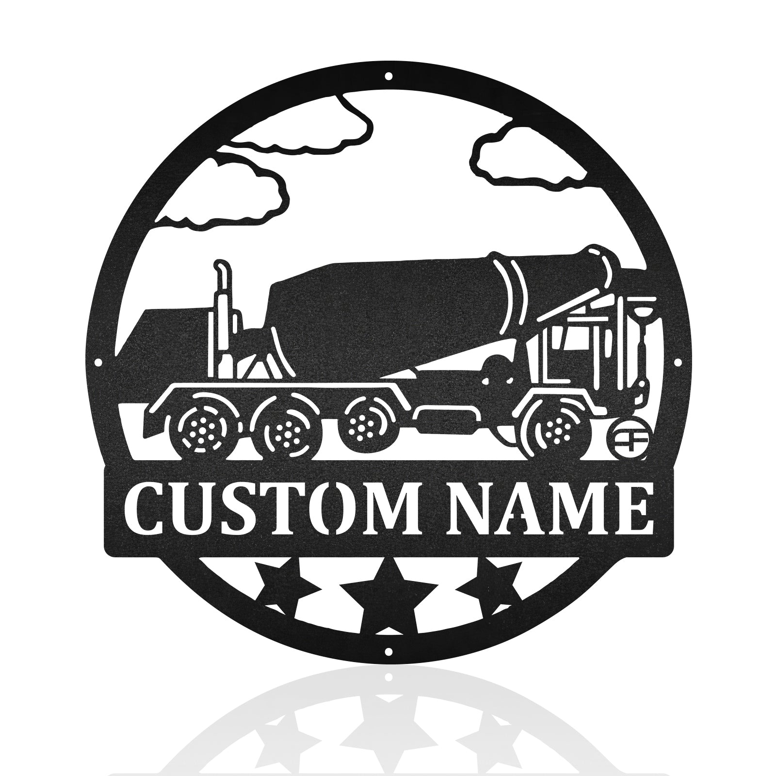 Concrete Mixer Truck, Big Rig Metal Wall Art