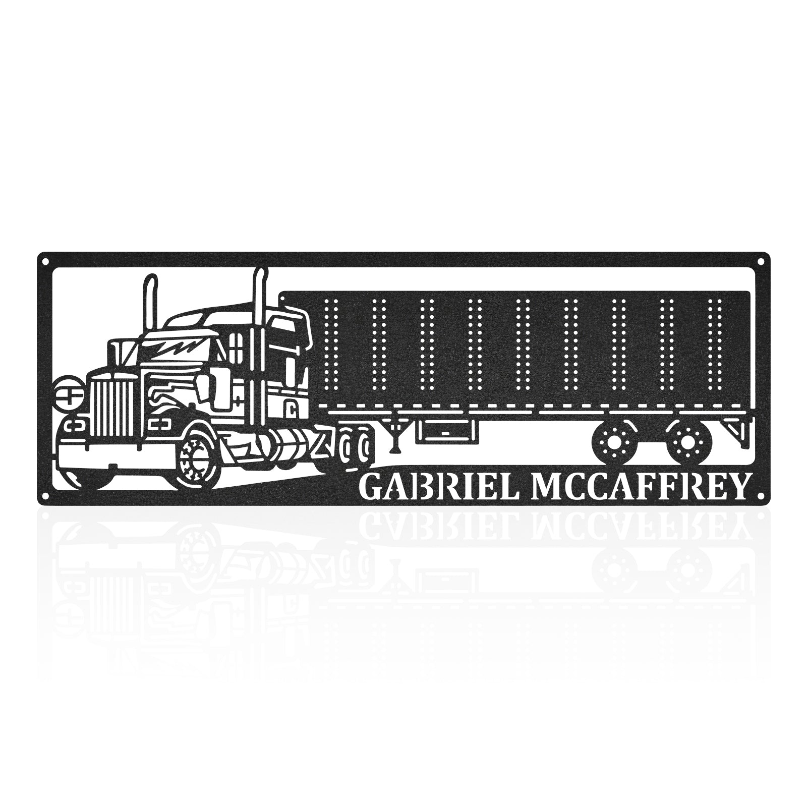 Personalized 18 Wheeler Big Rig Metal Wall Art