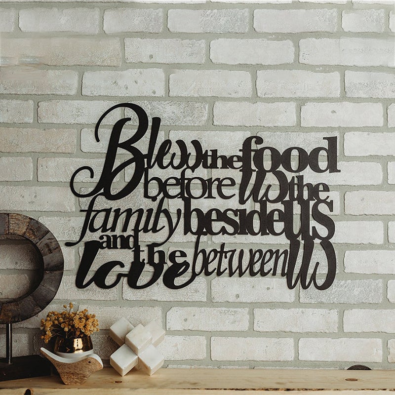 Bless The Food Wall Decor Sign Scripture Metal Wall Art