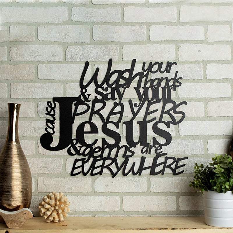 Jesus And Germs Wall Decor Sign Scripture Metal Wall Art