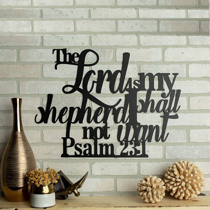 The Lord Is My Shepherd Wall Decor Sign Scripture Metal Wall Art
