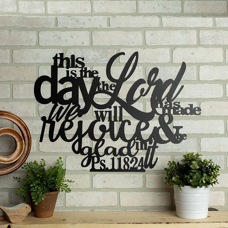 This Is The Day The Lord Has Made Wall Decor Sign Scripture Metal Wall Art