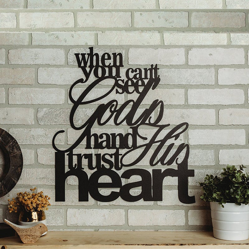 When You Can'T See God'S Hand Wall Decor Sign Scripture Metal Wall Art