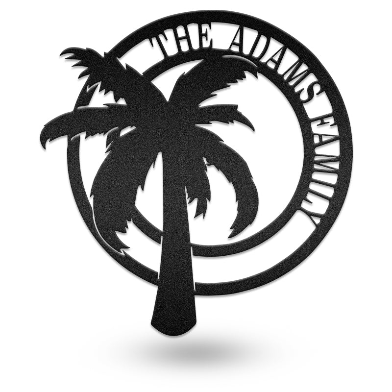 Palm Tree My Family Sea Beach Metal Wall Art